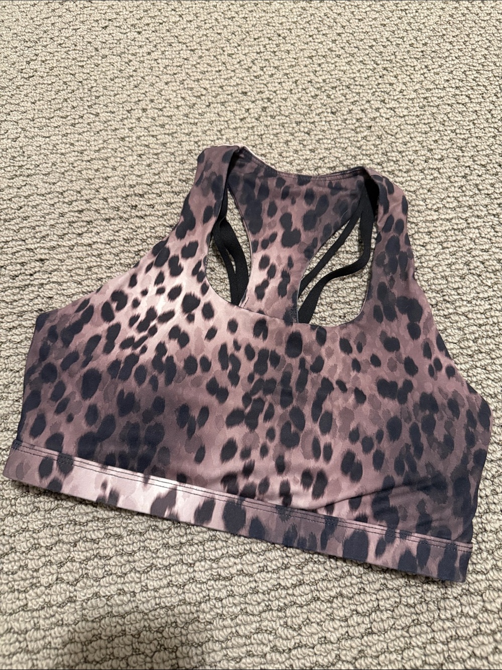 Fabletics Boost Medium Impact Sports Bra, Leopard Print, Size Small